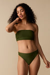 Haut de maillot bandeau à nouer - Olive - Boutique