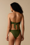 Haut de maillot bandeau à nouer - Olive - Boutique