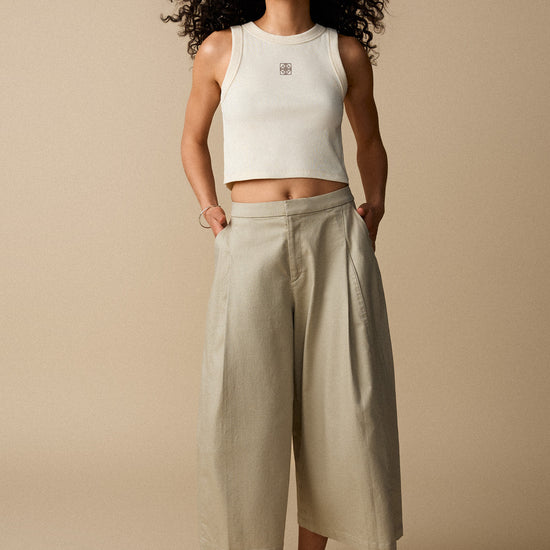 Camisole côtelée - Écru - Boutique
