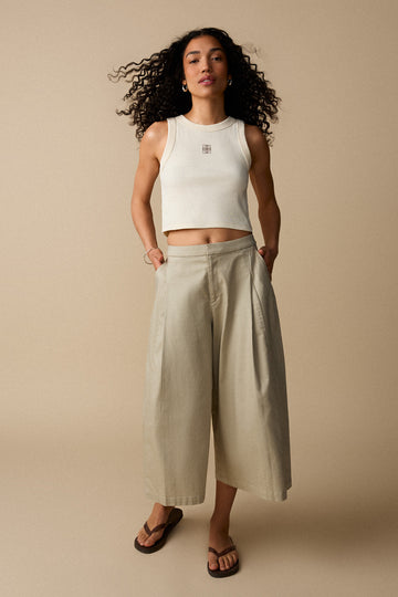 Camisole côtelée - Écru - Boutique