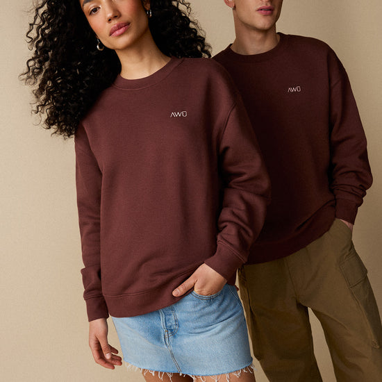 Coton ouaté à col rond unisexe Cacao - Boutique