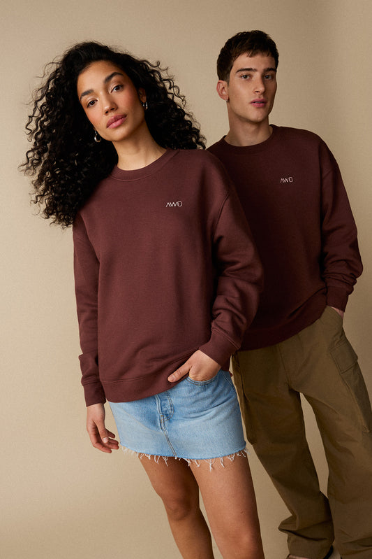 Coton ouaté à col rond unisexe Cacao - Boutique