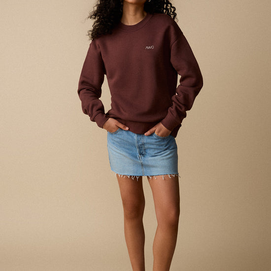 Coton ouaté à col rond unisexe - Cacao - Boutique