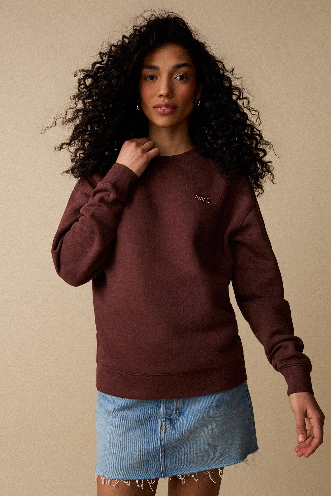 Coton ouaté à col rond unisexe - Cacao - Boutique
