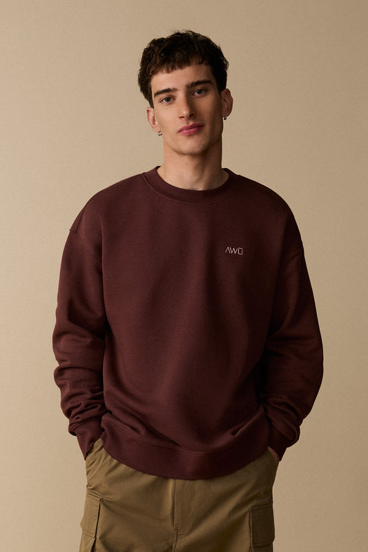 Coton ouaté à col rond unisexe - Cacao - Boutique