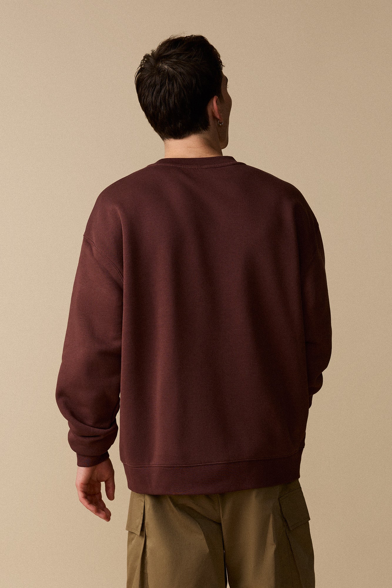 Coton ouaté à col rond unisexe - Cacao - Boutique