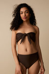 Haut de maillot bandeau à nouer - Espresso - Boutique