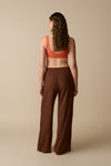 Pantalon en lin mélangé - Cacao - Boutique