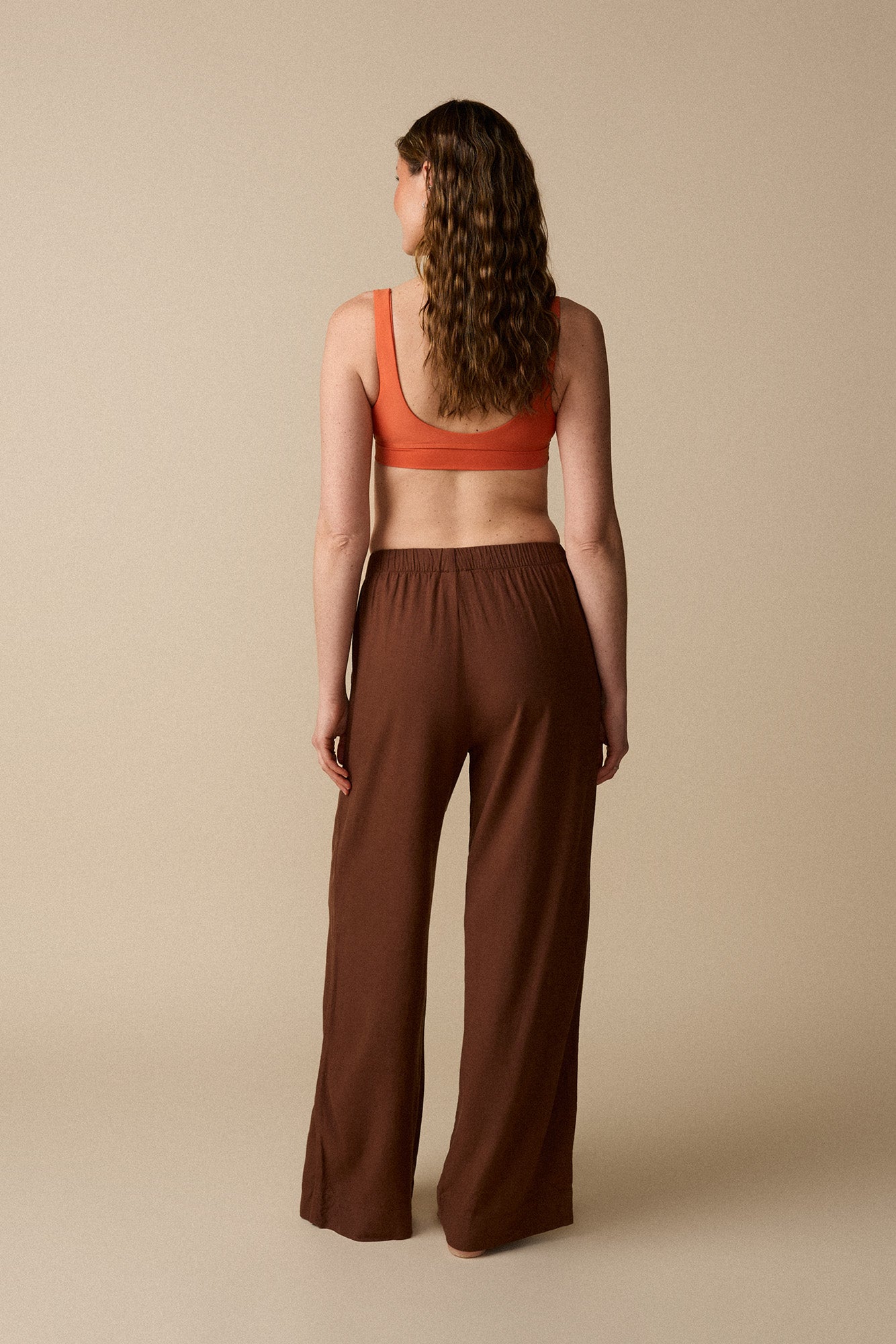 Pantalon en lin mélangé - Cacao - Boutique