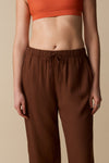 Pantalon en lin mélangé - Cacao - Boutique
