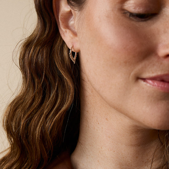Boucles d’oreilles | Beaded chevron - Argent - Boutique