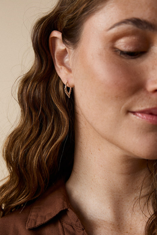Boucles d’oreilles | Beaded chevron - Argent - Boutique