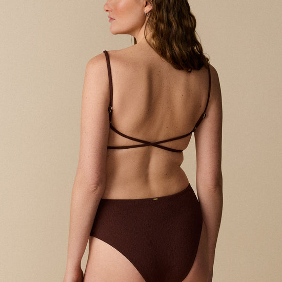 Maillot une-pièce à dos ouvert - Cacao - Boutique