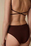 Maillot une-pièce à dos ouvert - Cacao - Boutique