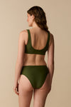 Bas de maillot taille haute - Olive - Boutique